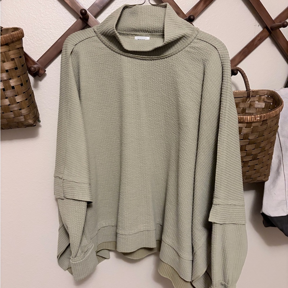 BKE Sage Green Cowl Neck Sweater
